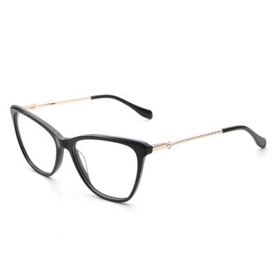 China Custom Cat Eye Metal Acetate Glasses Logo Eyewear Frames Popular Men And Women New Fashion Design Optical Glasses for sale