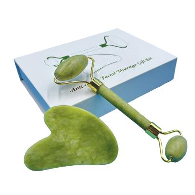 China 100% Natural Jade Stone Waterproof Jade Roller Gua Sha Facial Tool for Slimming Face Tool for sale