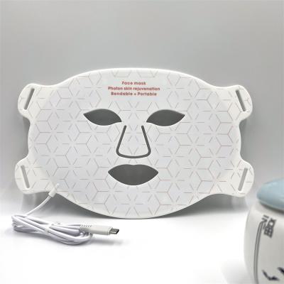 China Portable Silicone LED Face Mask Skin Care 4 Color Firming Wrinkle Remover for Neck/Throat for sale