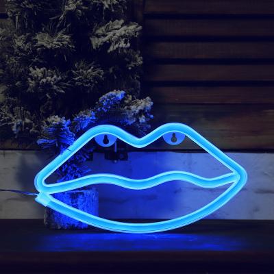 China Neon Lip Lip Neon Sign Without Bracket Shaped On Wall Battery Operated Or USB For Baby Room Wedding Decoration for sale