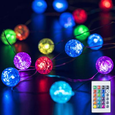 China Copper Wire Light Ball String Light with 5V USB Remote Control Christmas Tree Decoration Lights for Wedding Prom Hedges for sale