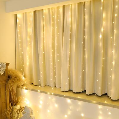 China Copper Wire Curtain Light 9.8 Ft* 9.8 Ft Copper Wire Curtain Decoration Fairy String Light 300Led 8 Modes for sale