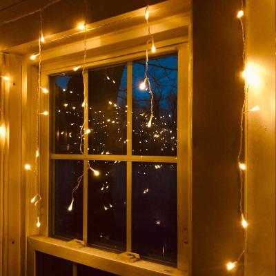 China Icicle Lights 300 LED Curtain 33ft Waterproof Fairy String Icicle Lights Solar Bubble For Home Wall Decoration for sale