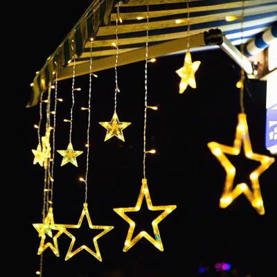 China Fairy Star and Moon Twinkle Star Ramadam LED Moon Curtain Light Hanging Window String Light for sale