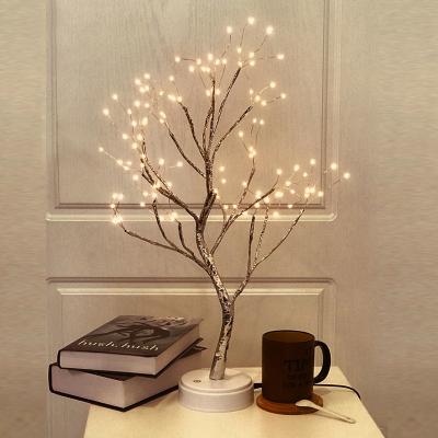 China Led Tree Light Christmas Greeting Tree Light 108 Led Copper Wire Fire Night Light For Home Wedding Party Decorations USB Firefly Tree Lamp for sale