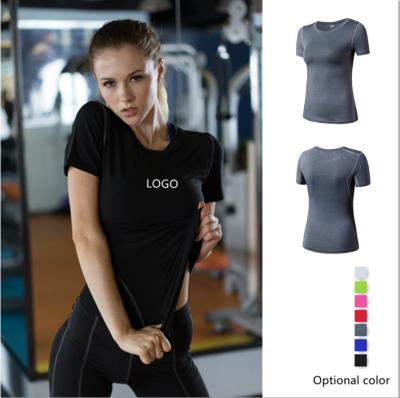 China OEM Factory Price Light Weight Sleeve Sports T-shirts Yoga Workout Short Slim Fit Gym Tops Sporty Shirts Women Sport Top for sale