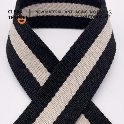 China Hot-selling high tenacity polyester PS twill stripes sliver three stripes polyester webbing wholesale grade polyester stripe top webbing for sale