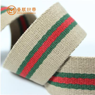 China Wholesale Hot-selling other grade polyester stripe tricolor polyester webbing top webbing for sale