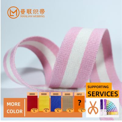 China Other factory supply 32mm, 38mm, cotton pure polyester solid color thickened sliver webbing luggage yoga bag strap webband for sale