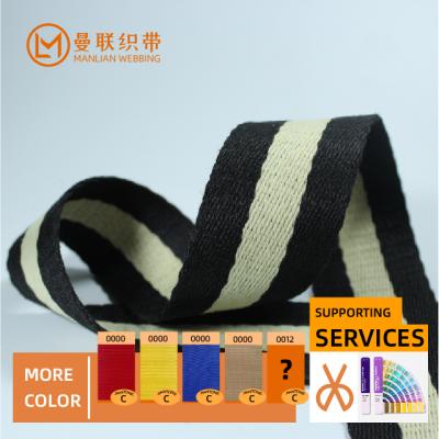 China Factory supply 32mm cotton polyester solid color sliver thickened luggage yoga bag webbing pure 38mm for sale