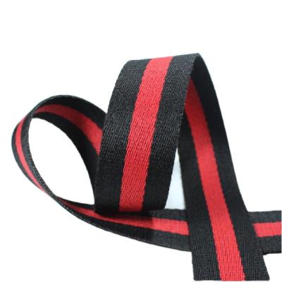 China Custom high tenacity 32mm, 38mm polyester cotton webbing three twill ribbon backpack strap for bags straps webband for sale