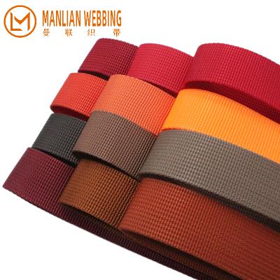 China Red Low tenacity high moq polyester backpack webbing strap 1 inch nylon webbing for sandals bag for sale