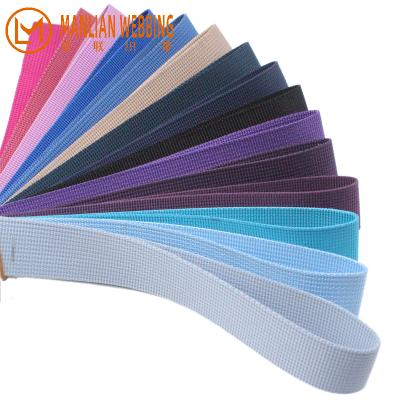 China Blue Low tenacity high moq polyester backpack webbing strap 1 inch nylon webbing for sandals bag for sale