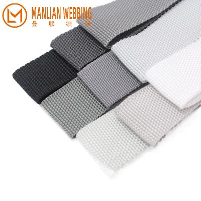 China Custom High Tenacity GRAY Pp Weave Webbing Tape Woven Polypropylene Webbing Bags Straps PP Webbing for sale