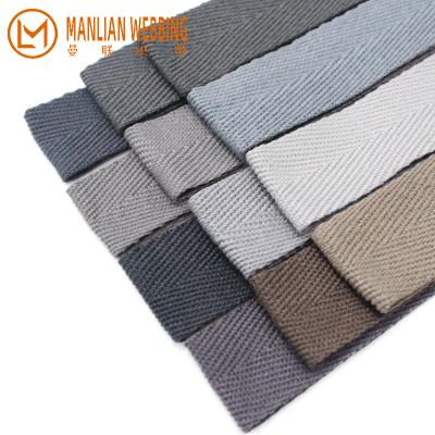 China Herringbone Belt Rolls High Tenacity Cotton Webbing Straps Low Moq GRAY Herringbone Edging Tape Multi Viable Color for sale