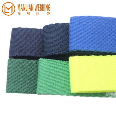 China High low tenacity cotton ribbed webbing blue moq maker 20/25/32 mm polyester webbing tape nylon webbing for sale