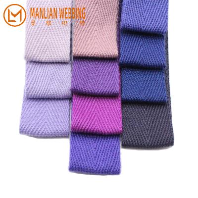 China Low Moq High Tenacity Tape Herringbone Color Herringbone Cotton Webbing Straps Purple Rolls Sharpening Multi Viable Belt for sale