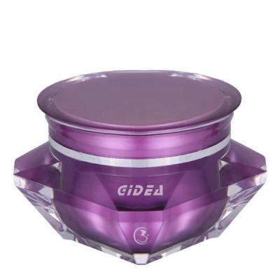 China Purple plastic cosmetic cream jar 15g 30g 50g diamond skin care cream for sale