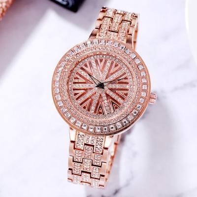 China Shiny Diamond Iced Out Baby Pink Dial Factory Bling Water Resistant Purple Silver Wristwatch Women's Quartz Watches Hip Hop for sale