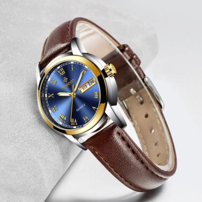 China Automatic Date 2022 New Products Ladies Love Watches Gold Women Real Leather Wrist Watch for sale