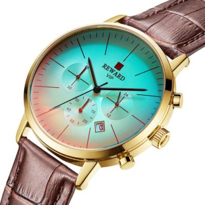 China Wholesale custom high quality luxury quartz automatic logo multi face 316L stainless steel watch face rainbow dial date function for sale