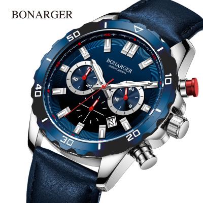 China High Quality Auto Date Fashion Chronograph Men Wristwatch Your Own Date Relogio Masculino Luxury Leather Waterproof Classic Quartz Watches for sale