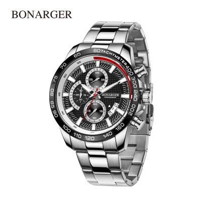 China Auto Date 2021 Customize Sport Mens Chronograph Quartz Movement Watch for sale