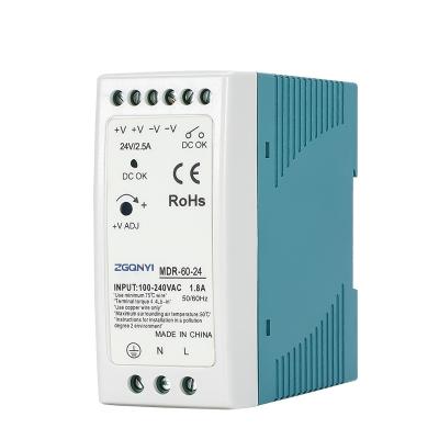 China MDR-60-24 MDR Din Rail Series SMPS Power Supply Factory Direct Sales AC Changeover DC for 3D Printer LED Light and Camera MDR-60-24 closed circuit television for sale