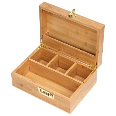 China Recycled Materials Bamboo Clamshell Bamboo Box With Customizable Code Lock Cigar Packaging Box for sale