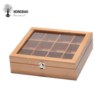 China HONGDAO Materials Recycled Wooden Box For Twinings Wood Tea Top Slide Tea Caddy Packing Wooden Box for sale