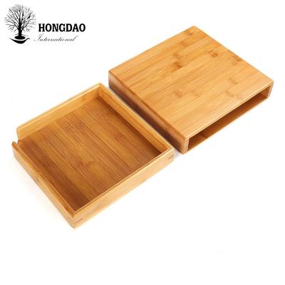 China HONGDAO Recycled Materials Varnish Wooden Empty Gift Box Bamboo Storage Packaging Box for sale