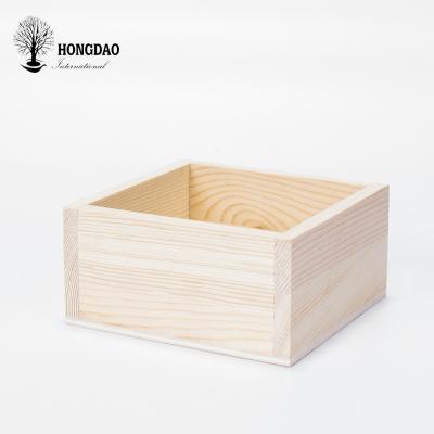 China HONGDAO recyclable unfinished pine wood display boxes without lid for sale