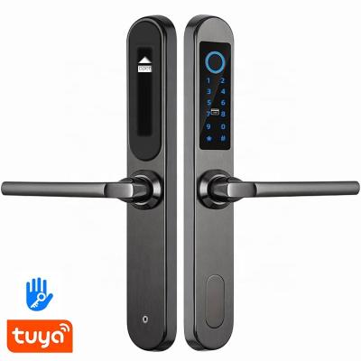 China Check outdoor waterproof fingerprint password tuya ttlock wifi door aluminum alloy stainless steel smart lock for sale