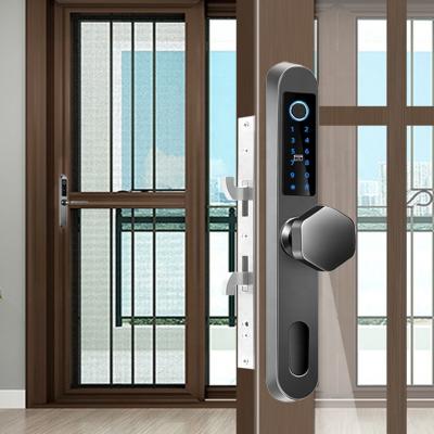 China Check 85 Mortise Digital Ttlock Tuya Sliding Door European Electronic Outdoor Waterproof Fingerprint Password Smart Lock for sale