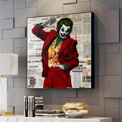 China Modern Abstract Pop Art Painting Joker Portrait Poster Canvas Prints Graffiti Wall Art Picture for sale