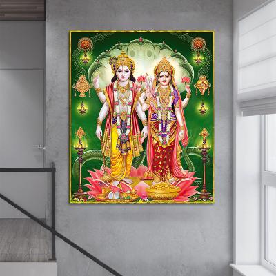 China Abstract Modern Art Bedroom Decor Buddha Painting Krishna and Radha Canvas Poster Pictures for sale