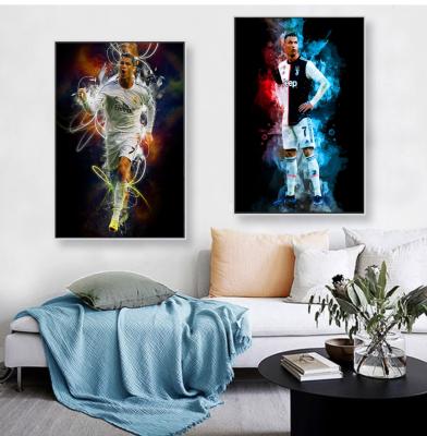 China Modern Star Football Painting Canvas Indoor Football Decoration Wall Bedroom Room Kids Art Painting for sale