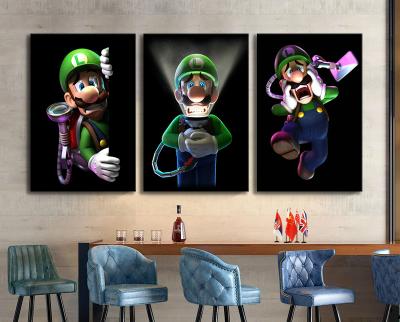 China Modern Art Print 3 Panels Cartoon Wall Pictures Bedroom Decor 3 Video Games Paintings On Canvas for sale