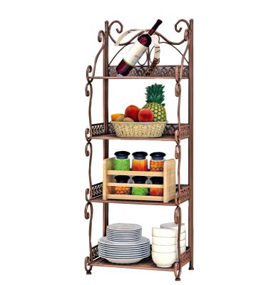 China Stocked Heavy Duty Strong Metal Bathroom Kitchen Shelf Shelf Storage Organizer for sale