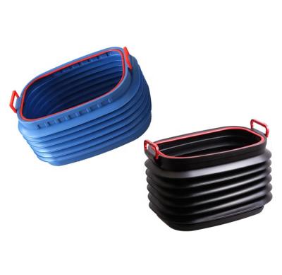 China 60L ABS Car Trunk Waste Rack Collapsible Collapsible Water Barrel Bucket Storage Container Organizer for sale