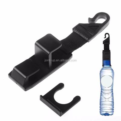 China 4 Pack Universal Car Vehicle SUV Backseat Auto Hanger Storage Headrest Hooks With Bottle Holder SD-2510-B for sale