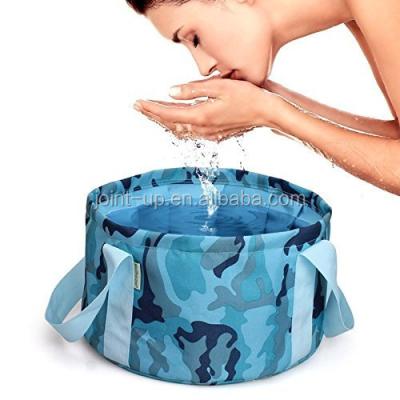 China Stored Outdoor 15L Travel Camping Fishing Collapsible Collapsible Wash Basin Water Bucket Container for sale