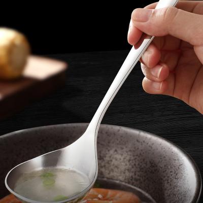 China Sustainable High Quality Kitchen Food Grade Stainless Steel Soup Spoon With Long Handle for sale