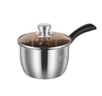 China Hot Selling High Quality 18cm Home Kitchen Viable Multifunctional Stainless Steel Milk Boiler Pot With Lid for sale