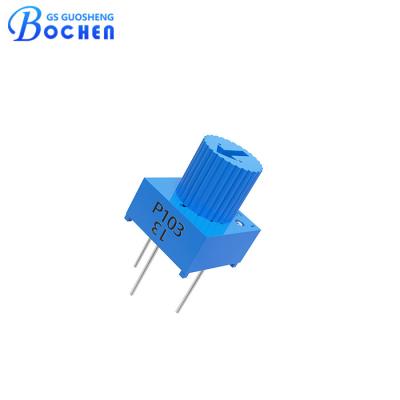 China Square Through Hole Single Turn Cermet Trimmer Precision Potentiometer 3362 0.5w 10Ω To 5MΩ 1/4˝ for sale