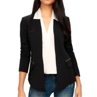 China Avant Garde Viable Women Black Slim Casual Cropped Blazer for sale