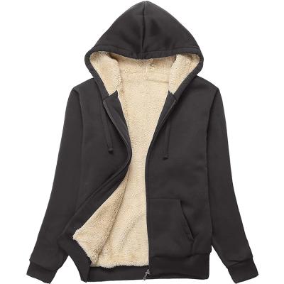 China New Breathable Fleece Striped Zipper Winter Long Sleeve Bottom With Hooded Women's Jacket for sale