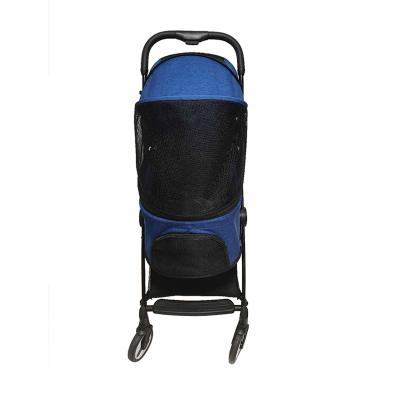 China Lightweight Viable Carry Pet Stroller For Dogs Cat Dog Stroller Separate Design Folding Travel Pet Cart for sale