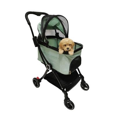 China Customized Sustainable Luxury Outdoor Pet Carrier Four Wheel Pet Stroller Cart All Season Use Pet Cart For Dog for sale