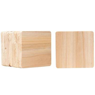 China 2021 Hot Selling Sustainable Unfinished Natural Dly Open Table Foam Non-Slip Square Wooden Coaster for sale